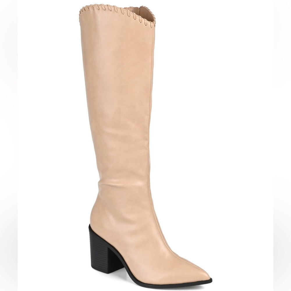 Journee Collection Women's Daria Wide Calf Cowboy Knee High Heeled Western Boots